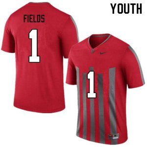 NCAA Ohio State Buckeyes Youth #1 Justin Fields Throwback Nike Football College Jersey VRW2645ZN